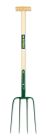 Manure Fork T Handle 4 Prong Wooden Shaft Strapped Buffalo