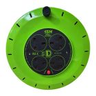 Cassette Extension Cable Reel, 240v 13amp, 15m x 4 Sockets