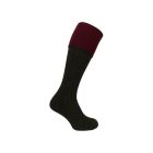 Turnover Top Socks Dark Green/Burgundy - Hoggs of Fife