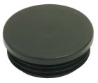 Round Black Plastic Ribbed Caps
