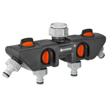 Gardena Four Outlet Tap Connector ½" & ¾" BSP
