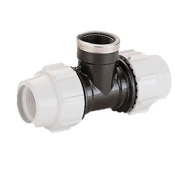 Plasson 90 Degree Tee c/w Threaded Female BSP Offtake