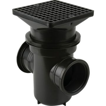 Roddable Gully 90° Outlet with Square Grid - 110mm