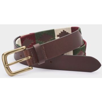 Ibex Of England Polo Belt, Brown/Beige/Burgundy/Green