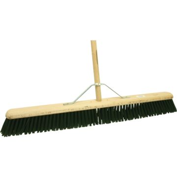BROOM 12" RED POLY COMPLETE