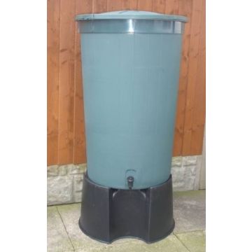 Water Butt with Lid, Tap & Base Green Plastic 200L