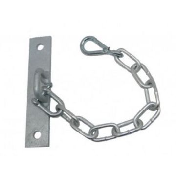 Gate Hold Back Chain Assembly on Drilled Plate Galvanised