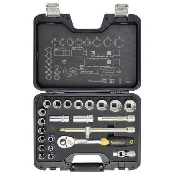 CK SOCKET SET ½" DRIVE, 22 PIECE 