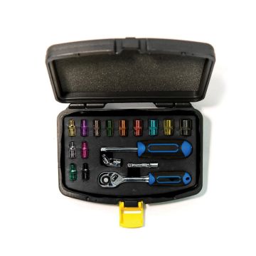 CK COLOURED SUREDRIVE SOCKET SET ¼" DRIVE, 17 PIECE