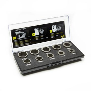 CK DAMAGED NUT/BOLT RESCUE SET, 10 PIECE METRIC