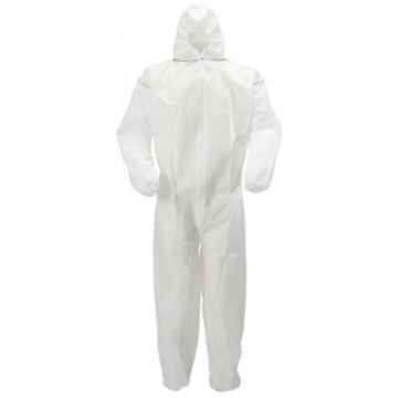 WHITE DISPOSABLE COVERALLS, CAT3 TYPE 5/6 