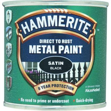 Hammerite Black Paint - Satin Finish
