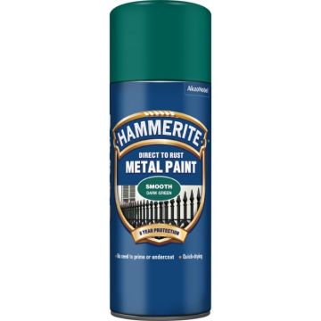Hammerite Paint Dark Green (Smooth) 400ml Aerosol