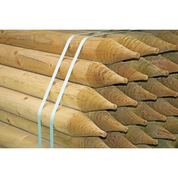 Platinum Treated Round Pointed Stakes – 15 Year Timber Fence Posts (Machine-Rounded)