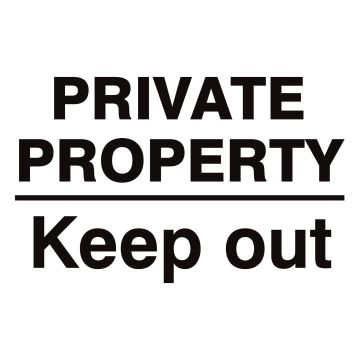 BG03 Priv. Property Keep Out 240 x 360mm Foamex Sign