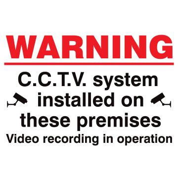 BG21 Warning Cctv 240 x 360mm Foamex Sign