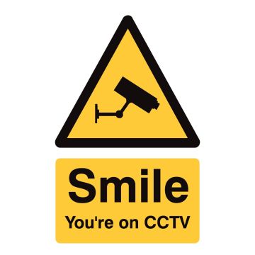BG22 Smile You'Re on Cctv 240 x 360mm Foamex Sign