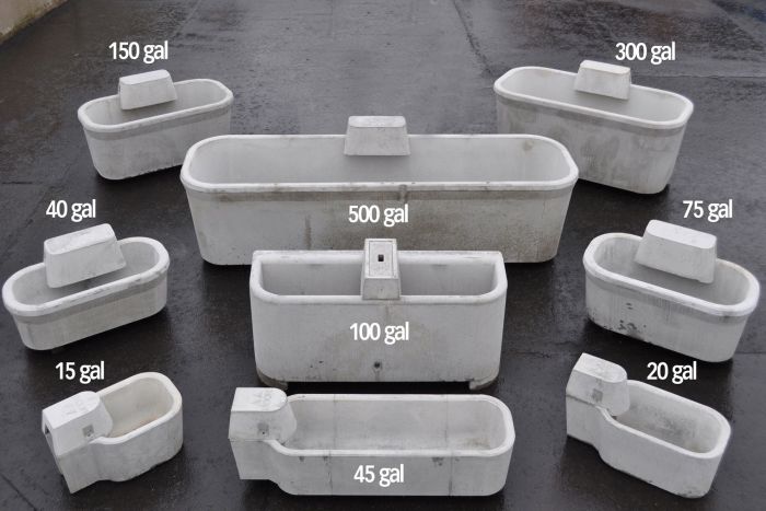 Concrete dog on sale water trough
