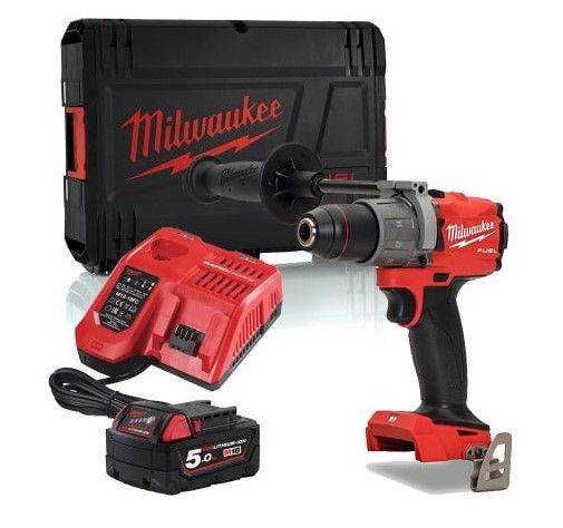 MILWAUKEE COMBI DRILL M18FUEL C W 5.0AH BATTERY CHARGER CASE
